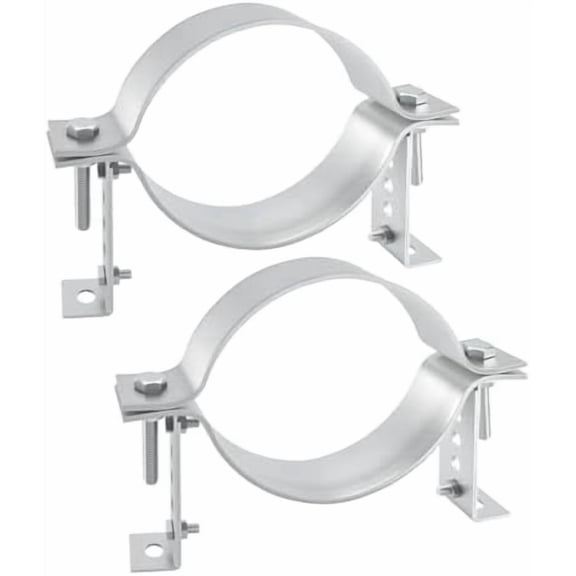 6 Inch Chimney Systems Bracket, Heavy Duty Adjustable Vent Wall Strap, High Strength Steel Vent Pipe Hanger Support Bracket, Adjustable Range of Pipe Clamp is 6.2-6.6 Inches, 2 Piece