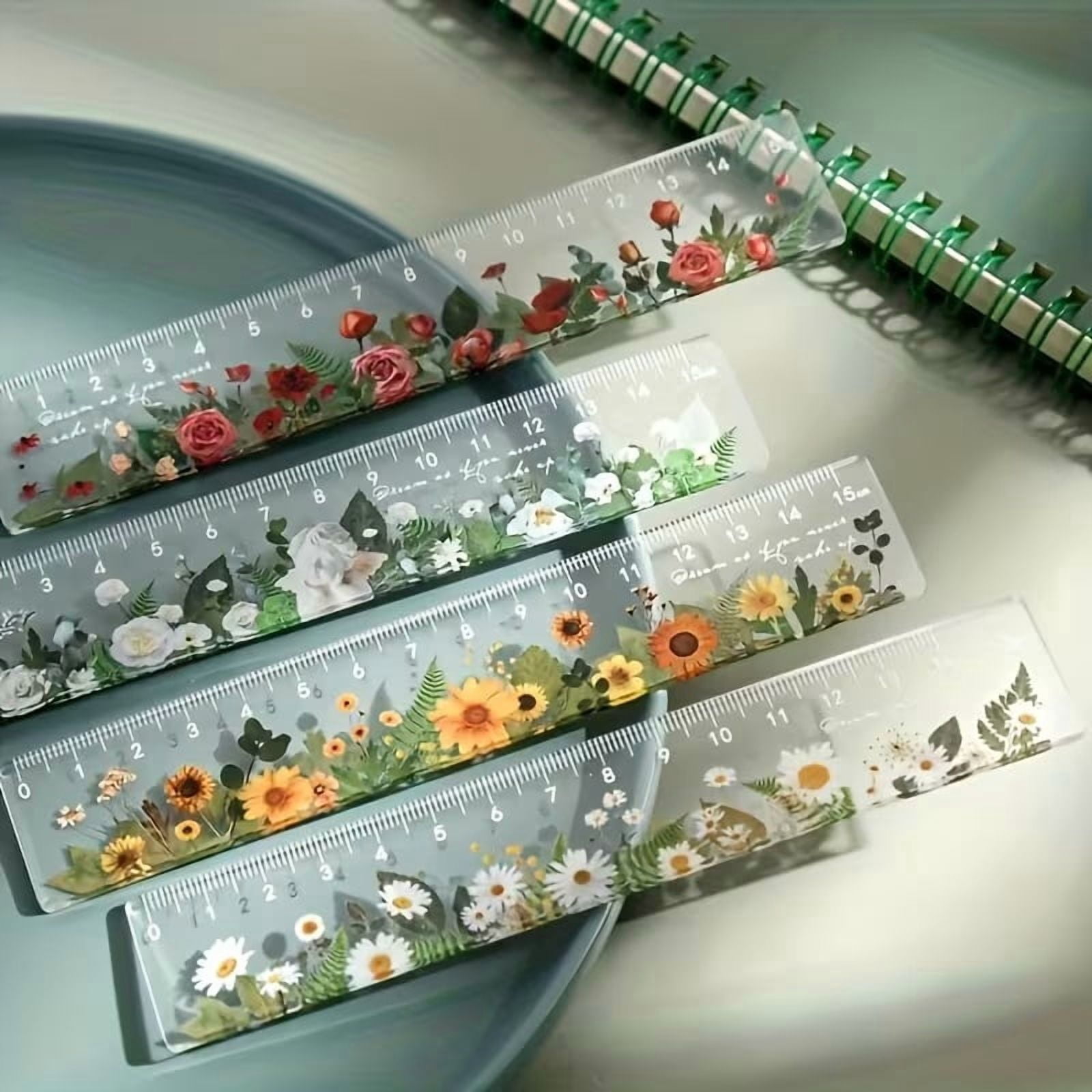 Transparent Ruler Scale 6 Inch Clear Acrylic Ruler 4 Pack Transparent Centimeter Scale ...