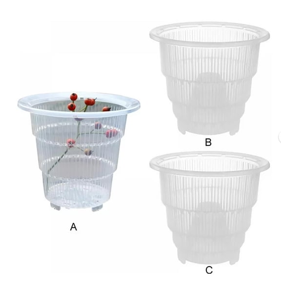 6-Inch Clear Plastic Orchid Pot With Drainage Air Columns, Breathable Slotted Nursery Planter Container For Succulents Indoor Plants And Phalaenopsis