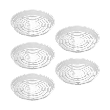 6-Inch Clear Plastic Plant Trays (5-Pack) – Self-Watering Saucers for Indoor/Outdoor Pots, Durable Drainage Catchers for Gardening, Herb & Flower Containers‌