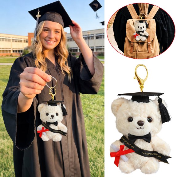 6 Inch Commemorative Graduation Bear Plush Gift 2026 Cute Teddy Bear Stuffed Animal Graduation Cap Class of 2026 Presents for Teen&College End of Year Gifts, Classic Style