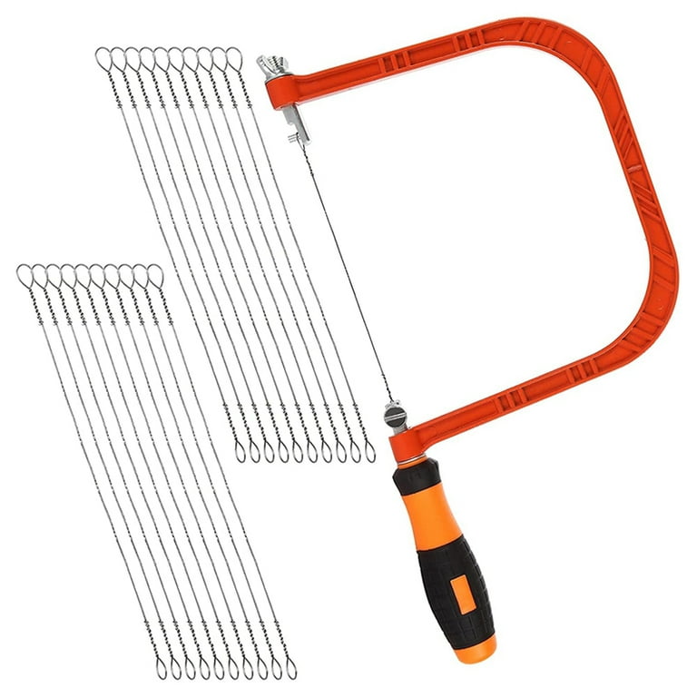 6 inch Coping Saw Hand Saw, Fret Saw Coping Frame and Extra 20 Pcs Replacement Blades Set for Wood,Plastic, Rubber,, Orange