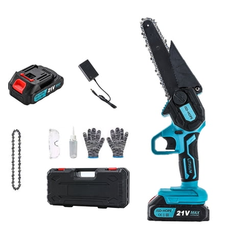 6-Inch Cordless Chainsaw, Lithium-ion Handheld Electric Saw for Wood Cutting and Tree Pruning