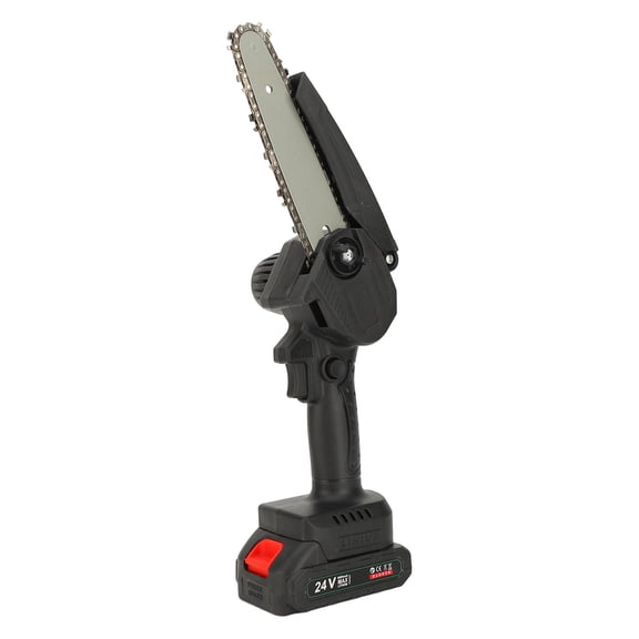 6 Inch Cordless Electric Chainsaw with 1 Battery and Charger - Handheld Portable Chainsaw 6-Inch Battery Operated Mini Chain Saw for Wood Cutting and Tree Pruning