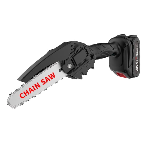 6-Inch Cordless Electric Pole Saw, Telescoping Foldable Branch Saw, Brushless Motor, 2 Chains 2 Batteries, Mini Handheld Chainsaw for Tree Trimming, Gardening Landscaping