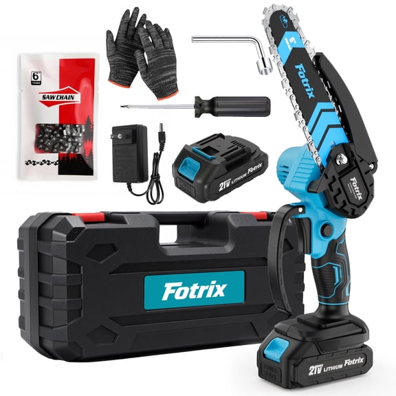 6-Inch Cordless Mini Chainsaw Combo, Handheld Electric Chain Saw with 1 Battery & Charger for Tree Trimming&box