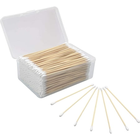 6 Inch Cotton Swabs with Bamboo Handle in Storage Case For Gun Cleaning(Choose Your Tip)