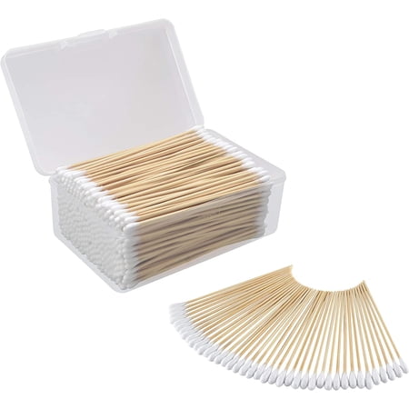 6 Inch Cotton Swabs with Bamboo Handle in Storage Case For Gun Cleaning(Choose Your Tip)
