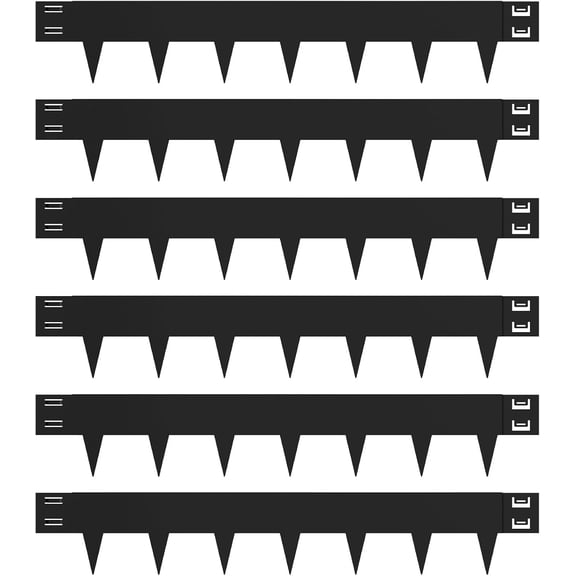 6 Inch Depth Galvanized Steel Landscape Edging - 40 Inch Strips, 6-Pack Black Bendable Metal Edging for Yard, Garden, Lawn (20FT Total Length)