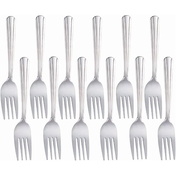 6-Inch Dessert Forks Set of 12 Stainless Steel Salad Fork Cake Fork for Home Restaurant Kitchen