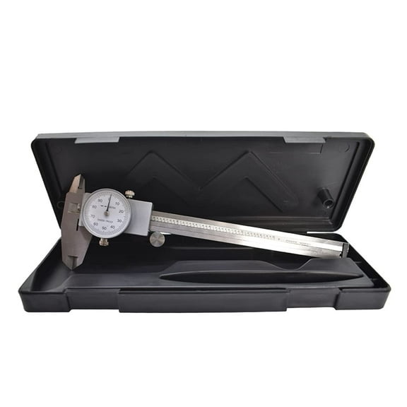 6 Inch Dial Caliper Measuring Tool, 0.001 Graduation, Measure Inside Outside Dimensions and Depth, with Carry Ca