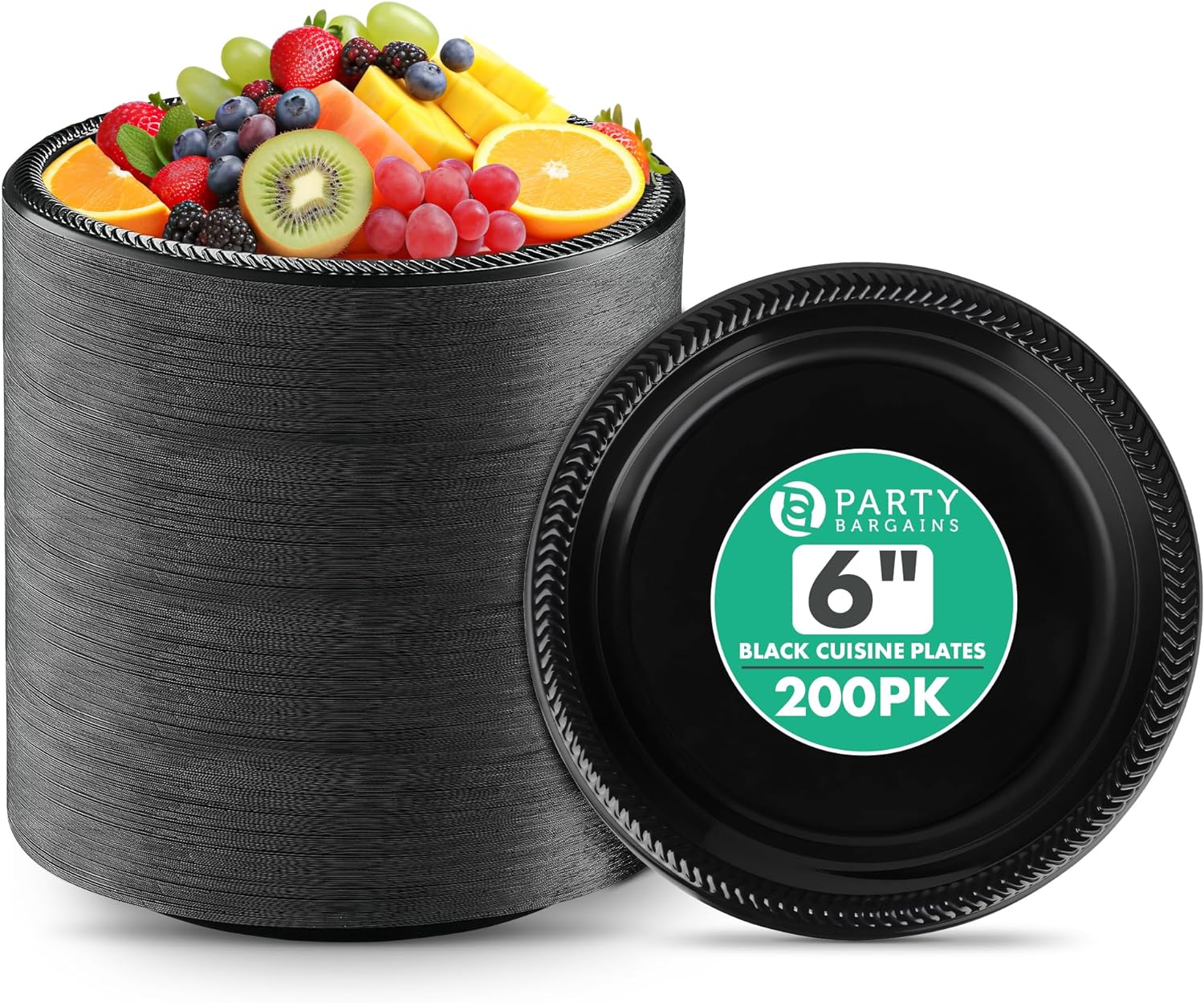 6 Inch Disposable Black Plastic Plates 200 Pack Microwave Safe Dinnerware Walmart
