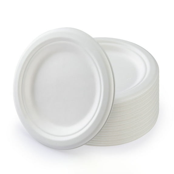 6-Inch Disposable Molded Pulp Party Plate,Disposable Disc Tableware 6 Inch Paper Plate Disposable Pulp Plate Can Be,Eco-Friendly Paper Tableware for Events,Gatherings,Biodegradable Disc Plates