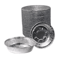 thumbnail image 1 of 6 Inch Disposable Round Aluminum Foil Take-Out Pans - Disposable Tin Containers, Perfect for Baking, Cooking, Catering, Parties, Cake Pans, Restaurants (No Lids) by EcoQuality, 1 of 7