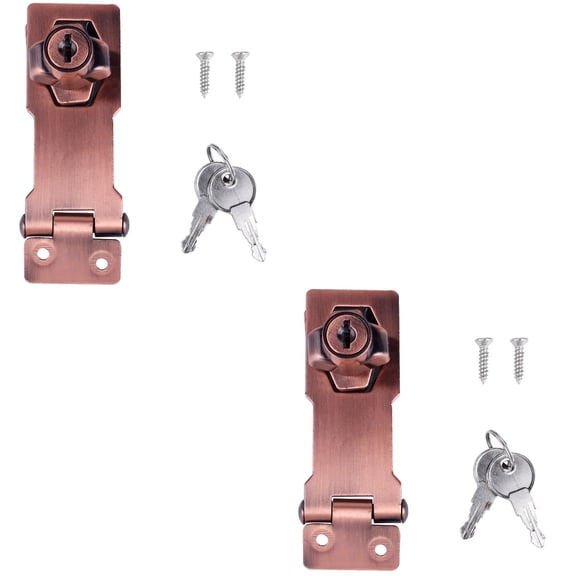 6 Inch Zinc Alloy Door Latch with Keyed Locking Cupboard Knobs, Padlock Hasp Clasp for Secure Doors