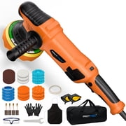6 Inch Dual Action Car Buffer Polisher 1200W 6 Variable Speed 2500 6000RPM Constant Power Polishing Machine with 35PCS Accessories for Auto Detailing Scratch Removal Waxing