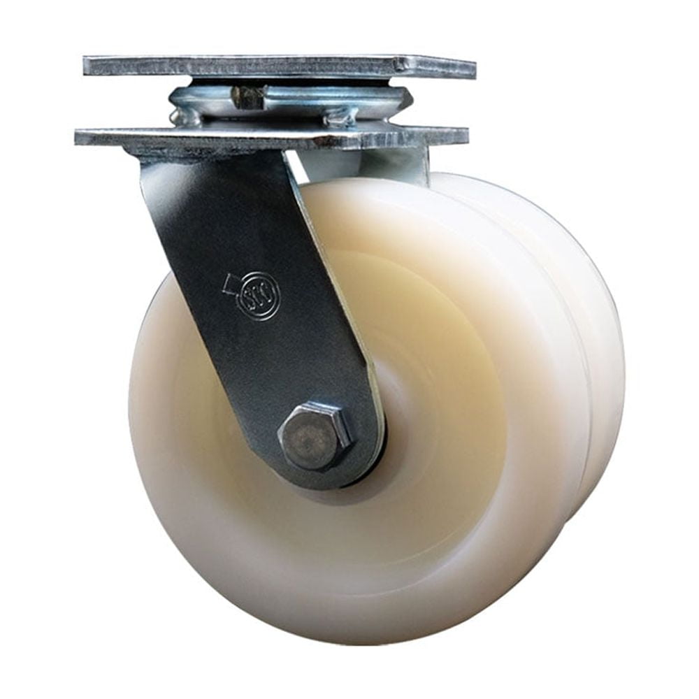 6 Inch Dual Nylon Wheels Swivel Caster with Roller Bearing Service Caster Brand