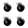 thumbnail image 1 of 6 Inch Dual Phenolic Wheels Swivel Caster Set with Ball Bearings Service Caster, 1 of 2