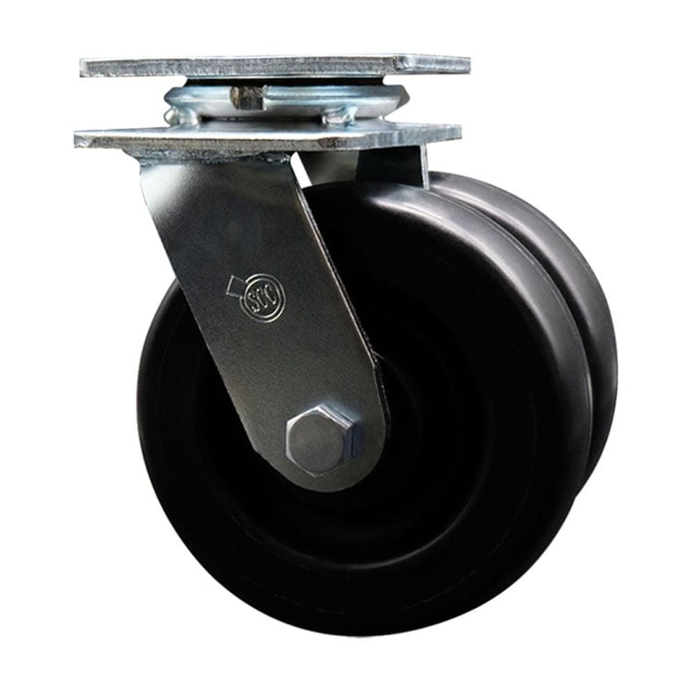 6 Inch Dual Polyolefin Wheels Swivel Caster with Ball Bearing Service Caster