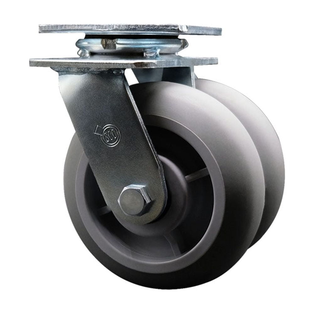 6 Inch Dual Thermoplastic Rubber Wheels Swivel Caster with Ball Bearing SCC