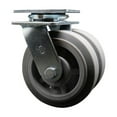 thumbnail image 1 of 6 Inch Dual Thermoplastic Rubber Wheels Swivel Caster with Roller Bearing SCC, 1 of 2