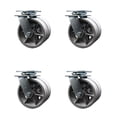 thumbnail image 1 of 6 Inch Dual V Groove Semi Steel Wheels Swivel Caster Set with Roller Bearing SCC, 1 of 2