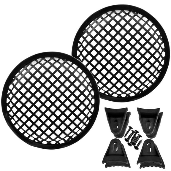 6 Inch Durable Metal Mesh Speaker Subwoofer Grill Waffle Cover w/ Cips - 2 Pack