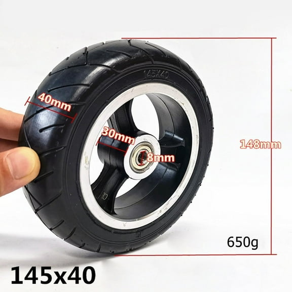 6 Inch Electric Scooter 145X40 Solid Wheel With Solid Tire Wheel Hub 6X2 Wear Resistant Rubber Fittings Hub Replace Tyre Parts