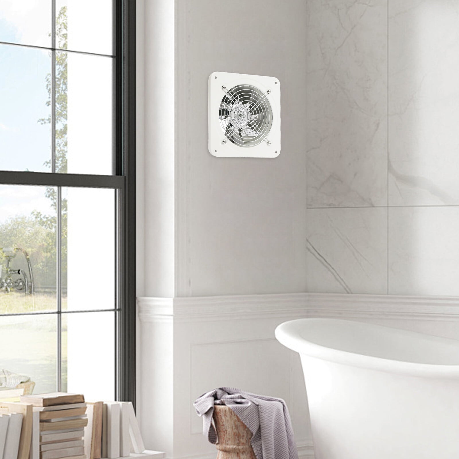6 Inch Exhaust Fan, Wall Exhaust Fan for Kitchen, Bathroom, Metal Extractor Fan for Attic, Garage, Window Ventilation