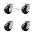 thumbnail image 1 of 6 Inch Extra Heavy Duty Phenolic Wheel Swivel Caster Set with 2 Swivel Locks, 1 of 2