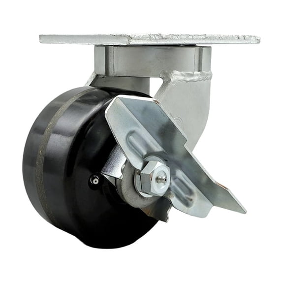 6 Inch Extra Heavy Duty Phenolic Wheel Swivel Caster with Brake and Swivel Lock