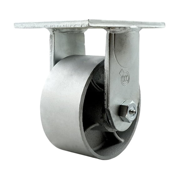 6 Inch Extra Heavy Duty Semi Steel Cast Iron Wheel Rigid Top Plate Caster SCC