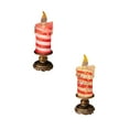 thumbnail image 1 of 6 Inch Flameless LED Christmas Candle with Glittering Sequins, Battery Operated Candy Striped Taper Candlestick, Safe Holiday Decor Night Light-2PCS, 1 of 5