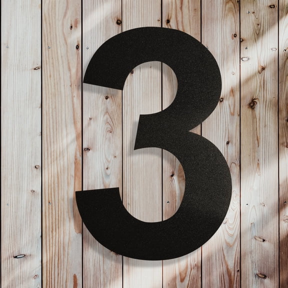 6 Inch Floating House Number 3, Black Stainless Steel Metal Modern Anti-Rust Address Number for Outside Front Door, Mailbox, Yard, 911 Visibility Signage