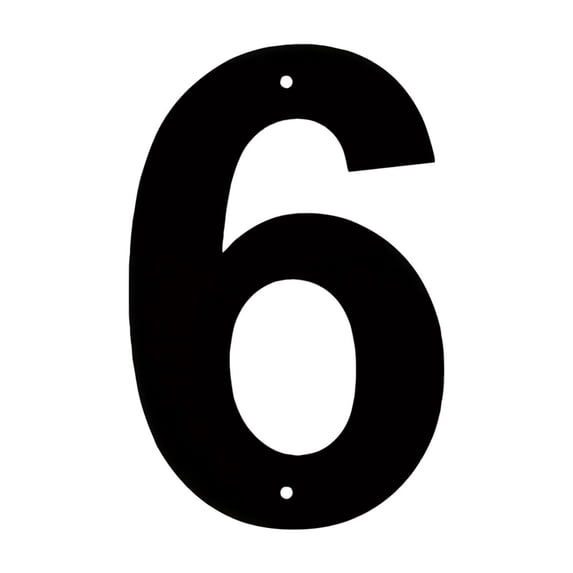 6 Inch Floating House Number 6 Black Solid Address Number for Outside Front Door Curb Mailbox, Single Number with Installation Hardware, 1 Pack