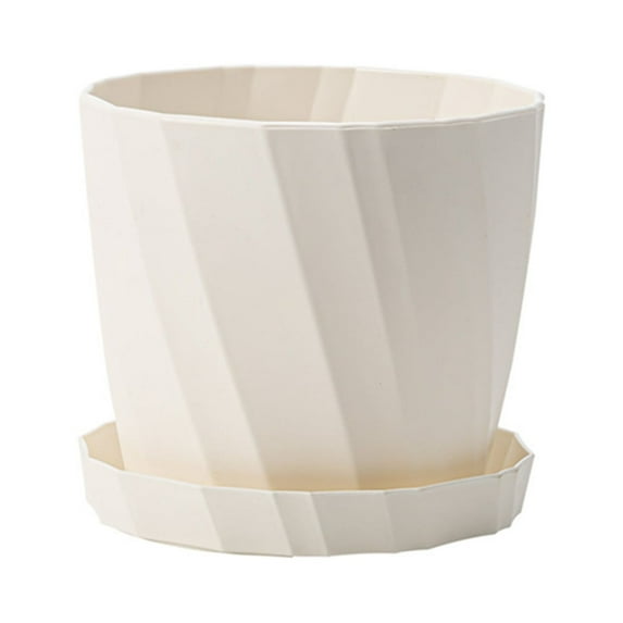 6 Inch Flower Pot Decorative Planting Pots Pots for Indoor Plants Funny 6 Inch Plastic Planters For Indoor Outdoor House Plants and Flowers Nursery Pots Diameter Is 13.8cm White Medium