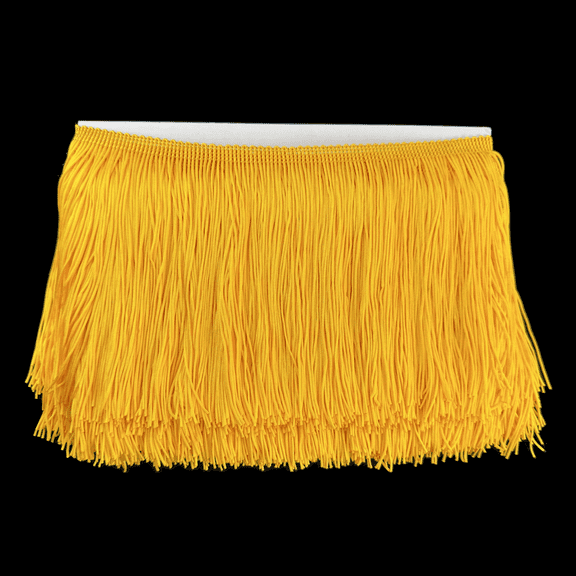 6'' Inch Fringe, Chainette Fringe, Dance Outfits, Pageant Gowns, Flapper Fringe, Mardi Gras Costume, Stage Dress, Parade Outfits, Fringe Trim for Sewing, Per 1 Yard (Golden Yellow)