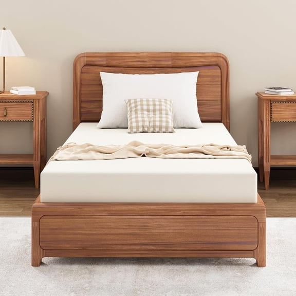 6 Inch Full Mattress, CertiPUR-US Certified Green Tea Memory Foam Bed in a Box Fiberglass Free, Kids Mattress for Bunk Bed, 54"75"6", Beige