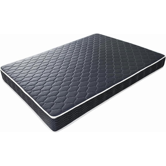 6 Inch Full Size Waterproof High-Density Foam Mattress, Navy Blue Quilted Breathable Fabric for Cool Sleep - Mattresses