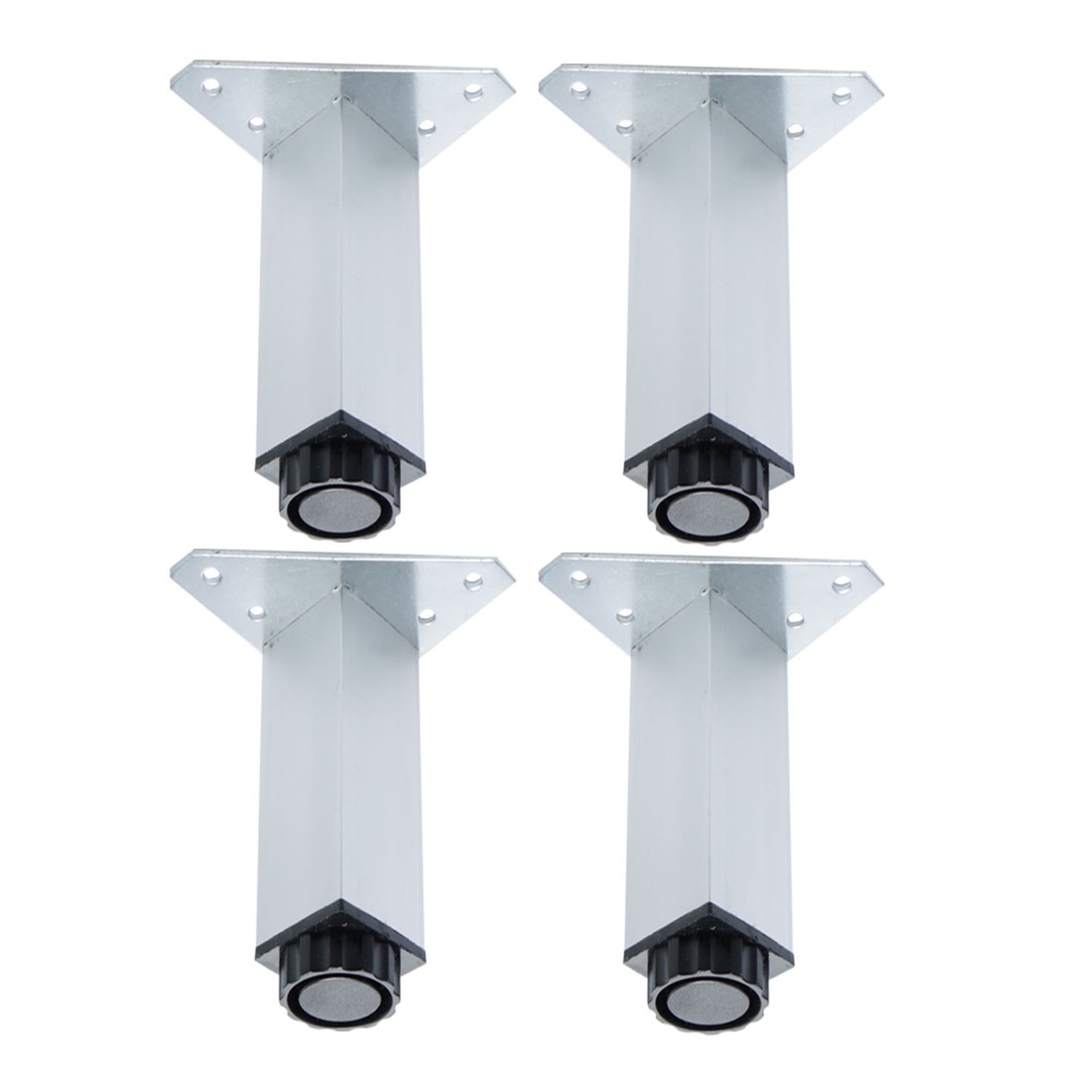 Set Of 4 Adjustable Furniture Legs, 4-4.5 Inch Height, Aluminum Cabinet/Table Legs With Screws - 700 Lb Capacity, Black - View #2