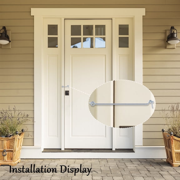 6 Inch Galvanized Iron Cabin Hook Door Cupboard Shed Gate Lock Catch Eye Hook Latch 10pcs, Silver Tone