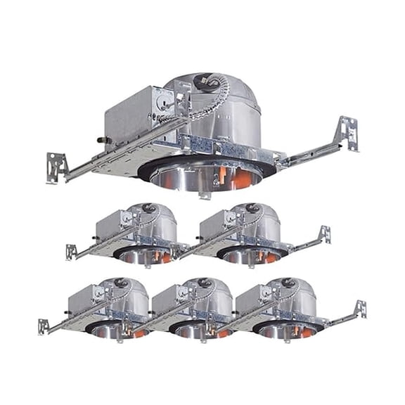 6 Inch Galvanized New Construction Recessed Shallow Housing with Junction Box, IC Rated and Air Tight Can, UL Listed, T24 Certified, Durable Material, LED Ceiling Light