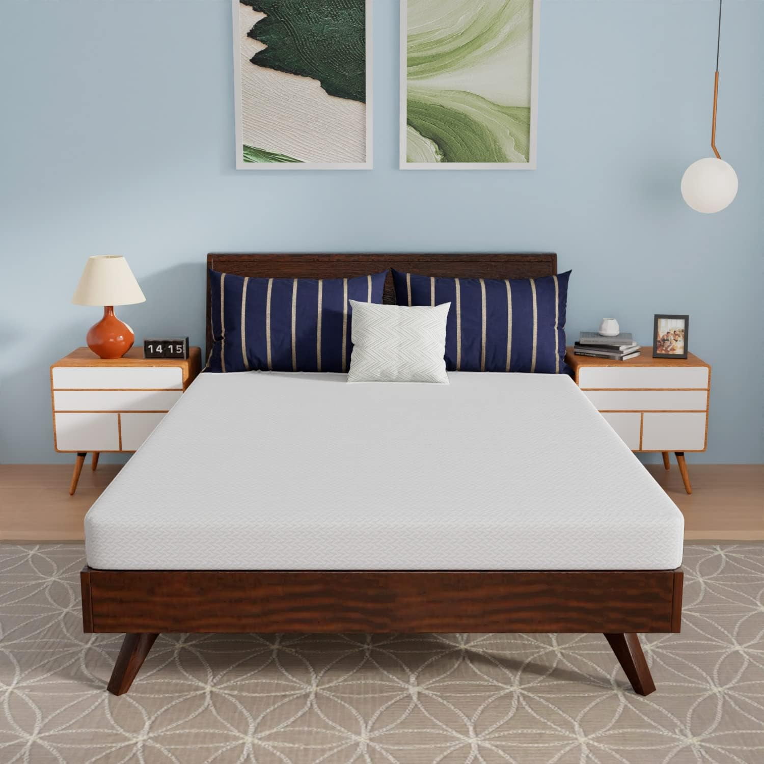 6 Inch Gel Memory Foam Mattress Full Size Mattress Bamboo Charcoal Infused Mattress in a Box Medium-Firm Pressure Relief&Temperature Regulation CertiPUR-US Certified,Fiberglass Free,White