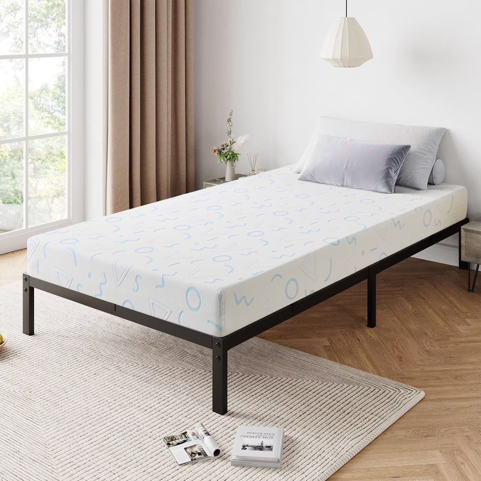 6 Inch Gel Memory Foam Mattress Medium-Firm Mattress for Pressure Relief & Cooler Sleep Mattress for Kid Adults CertiPUR-US Certified Mattress in a Box Twin