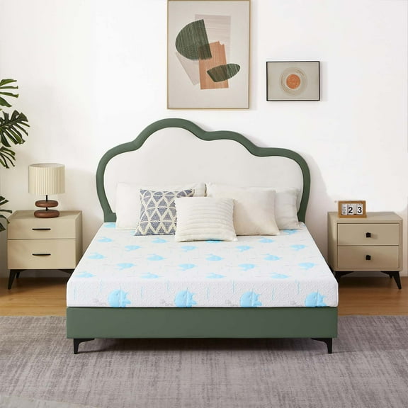 6 Inch Gel Memory Foam Mattress, Queen Size, Whale Medium-Firm Bed Mattress,, Breathable & Pressure Relief Cooler Sleep for Kids Adult Bed in a Box CertiPUR-US Certified