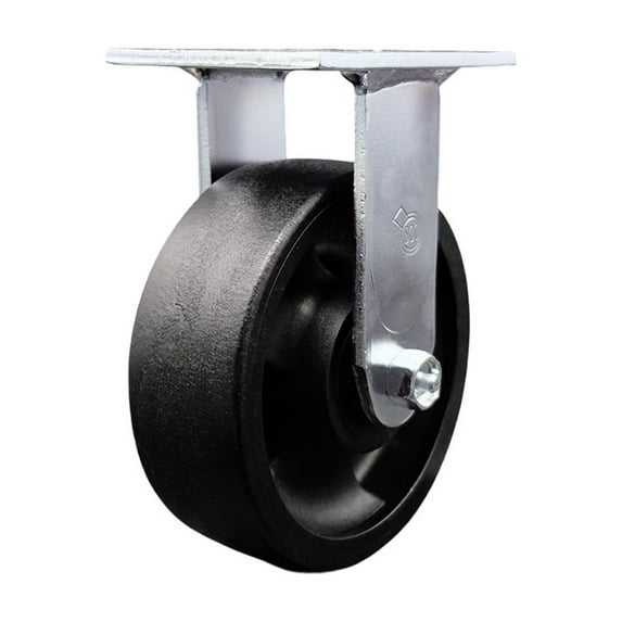 6 Inch Glass Filled Nylon Wheel Rigid Caster with Ball Bearing Service Caster