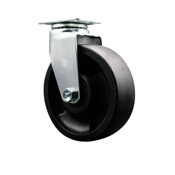 6 Inch Glass Filled Nylon Wheel Swivel Caster with Roller Bearing Service Caster