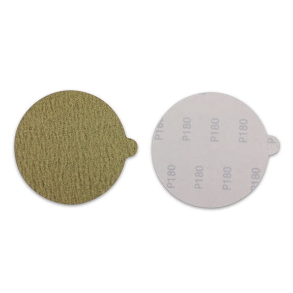 6" Inch Gold Peel and Stick Adhesive Backed PSA Discs with Tabs - 100 Pack (80 Grit)