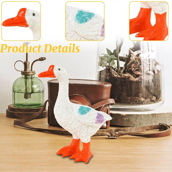 6 Inch Goose Statue Key Holder Resin Funny Aesthetic Duck Statue Key Hanging Holder for Table Office Home Decor Decorations Ornament