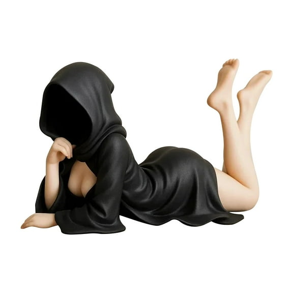 6 Inch Gothic Queen Statue - Hand-Painted Resin Dark Decor Figurine for Bookshelf, Halloween, Witchy Home Decor, Theater Lover Gift (Black)